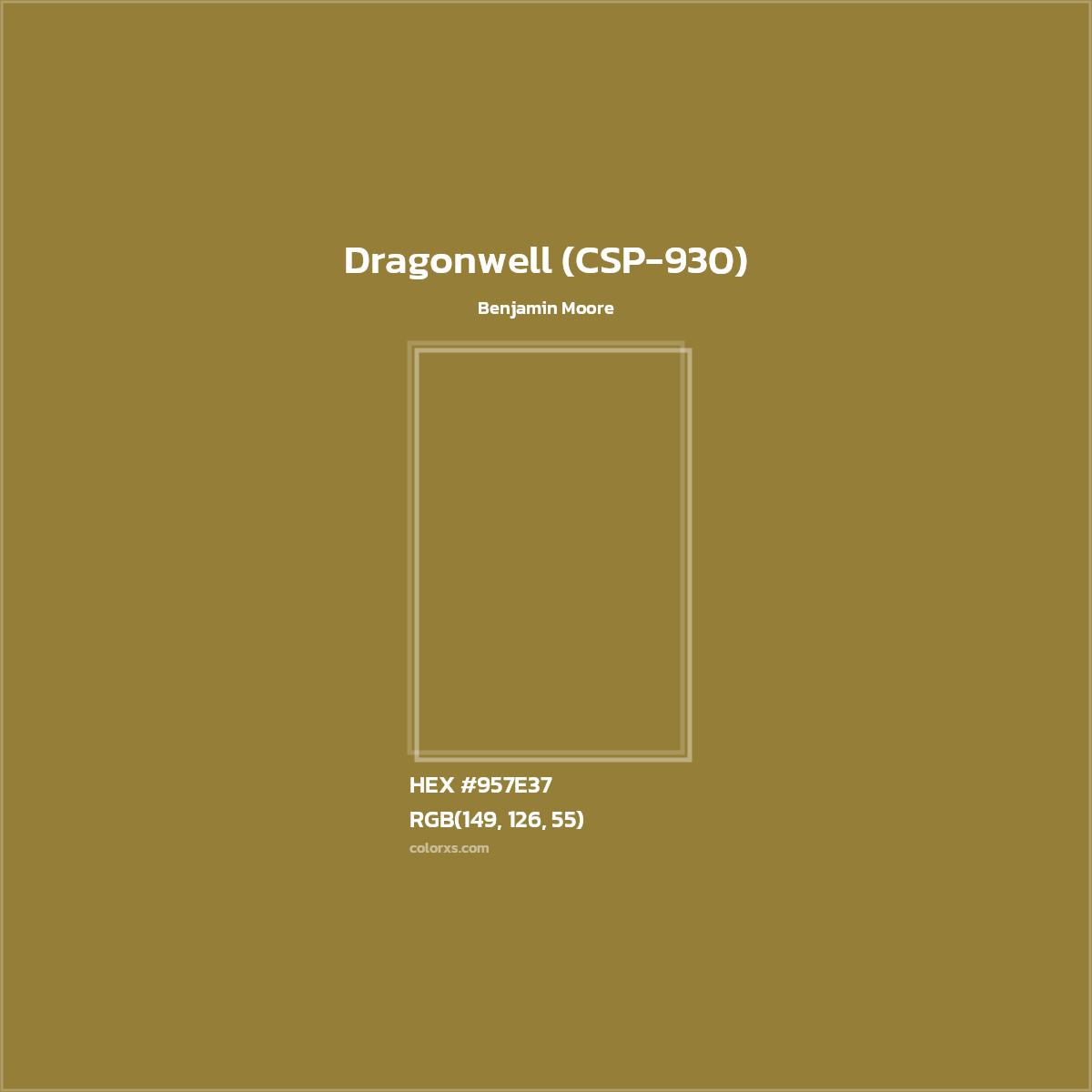 HEX #957E37 Dragonwell (CSP-930) Paint Benjamin Moore - Color Code