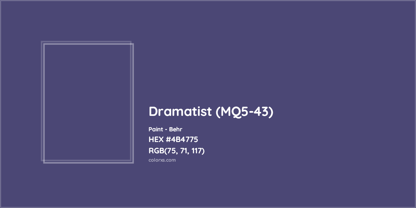 HEX #4B4775 Dramatist (MQ5-43) Paint Behr - Color Code