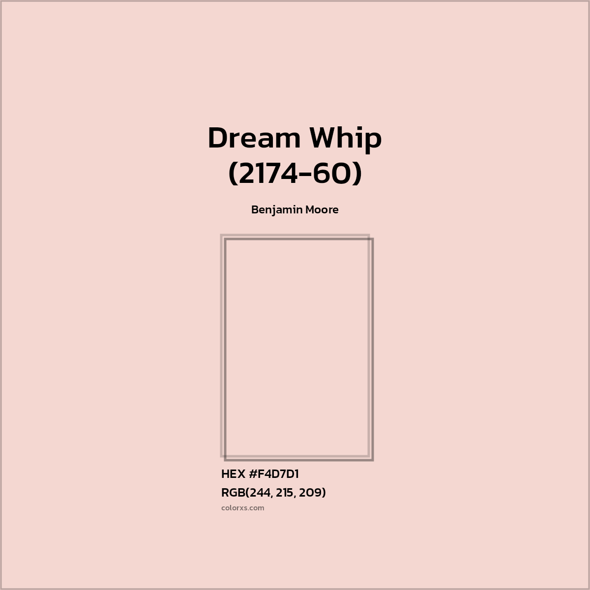 HEX #F4D7D1 Dream Whip (2174-60) Paint Benjamin Moore - Color Code