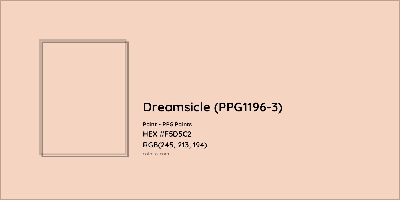 HEX #F5D5C2 Dreamsicle (PPG1196-3) Paint PPG Paints - Color Code