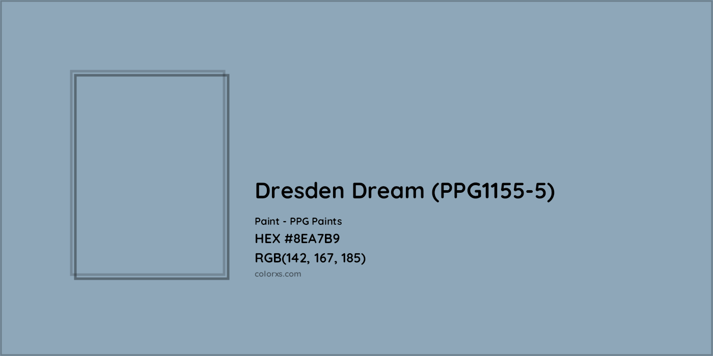 HEX #8EA7B9 Dresden Dream (PPG1155-5) Paint PPG Paints - Color Code