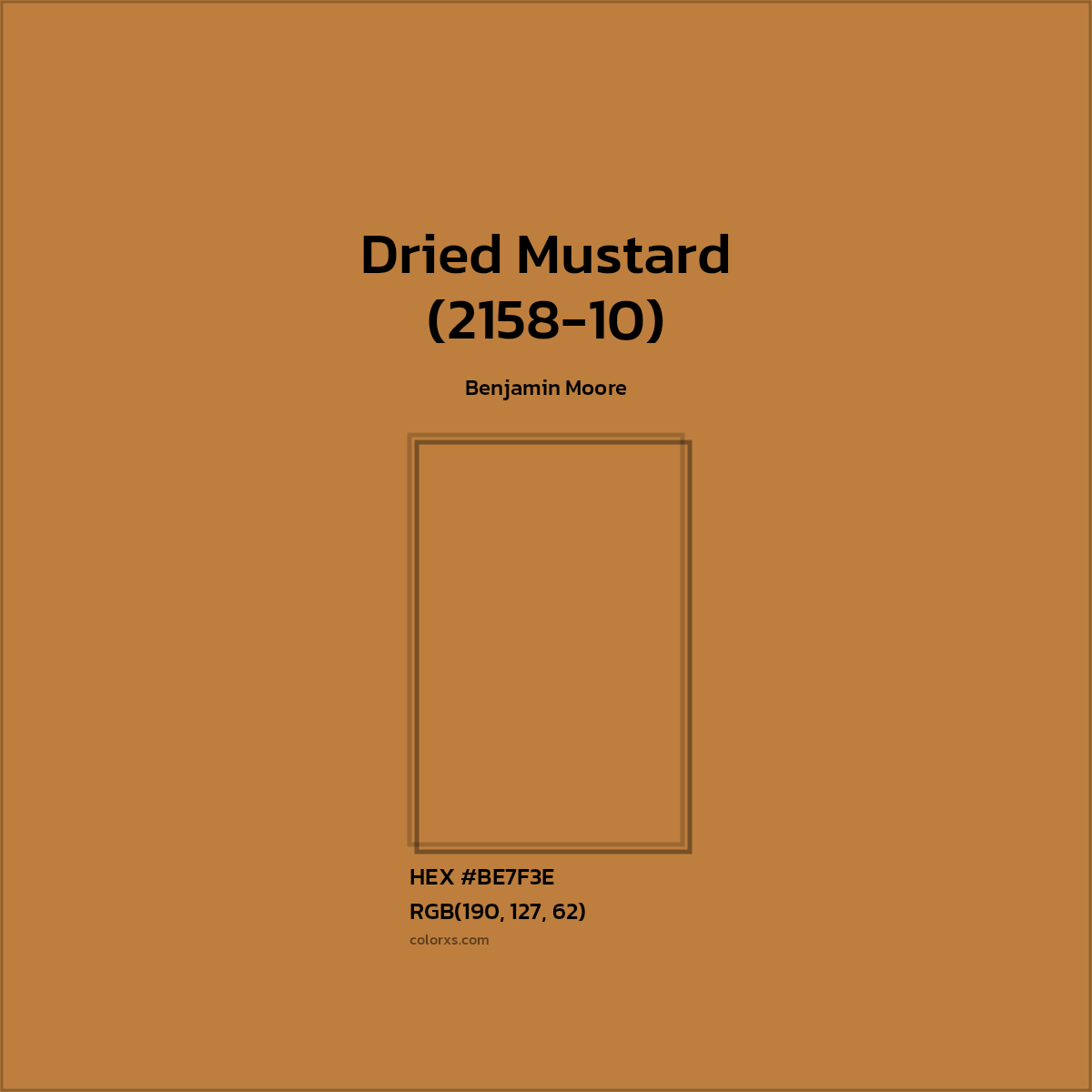 HEX #BE7F3E Dried Mustard (2158-10) Paint Benjamin Moore - Color Code