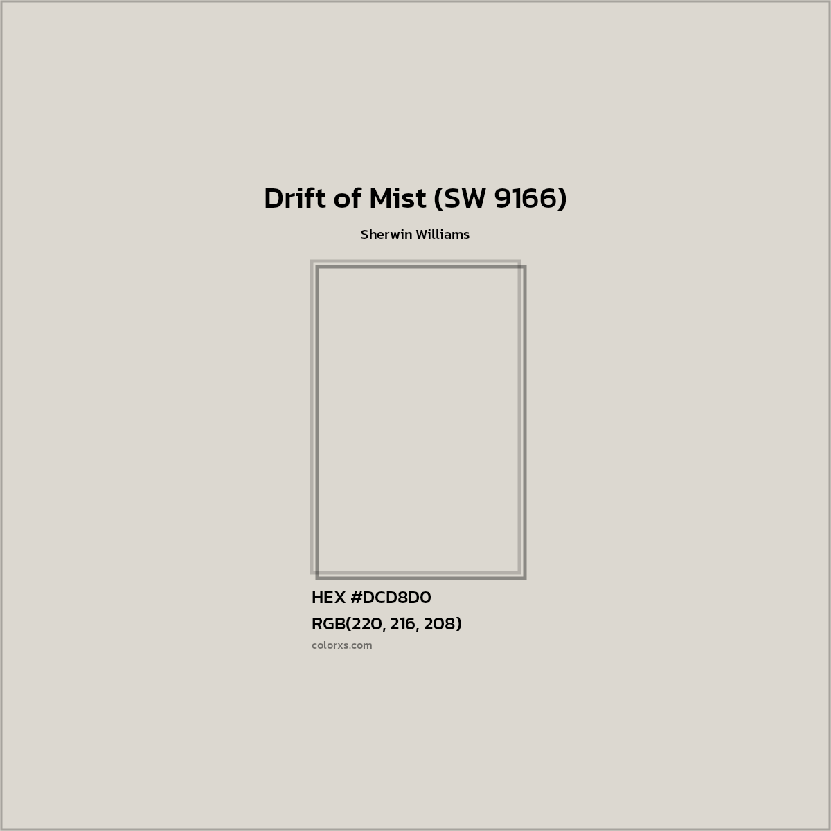 HEX #DCD8D0 Drift of Mist (SW 9166) Paint Sherwin Williams - Color Code