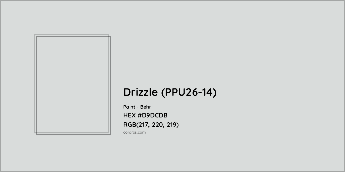 HEX #D9DCDB Drizzle (PPU26-14) Paint Behr - Color Code