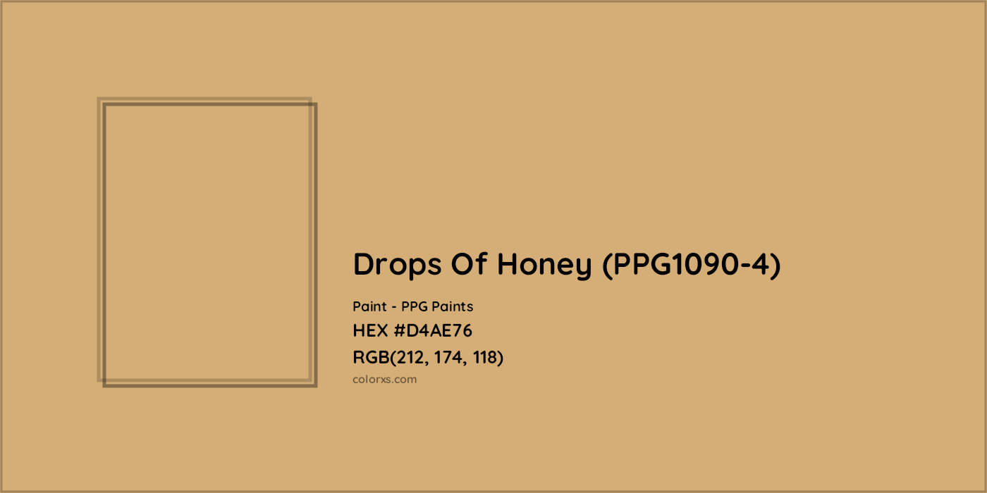 HEX #D4AE76 Drops Of Honey (PPG1090-4) Paint PPG Paints - Color Code
