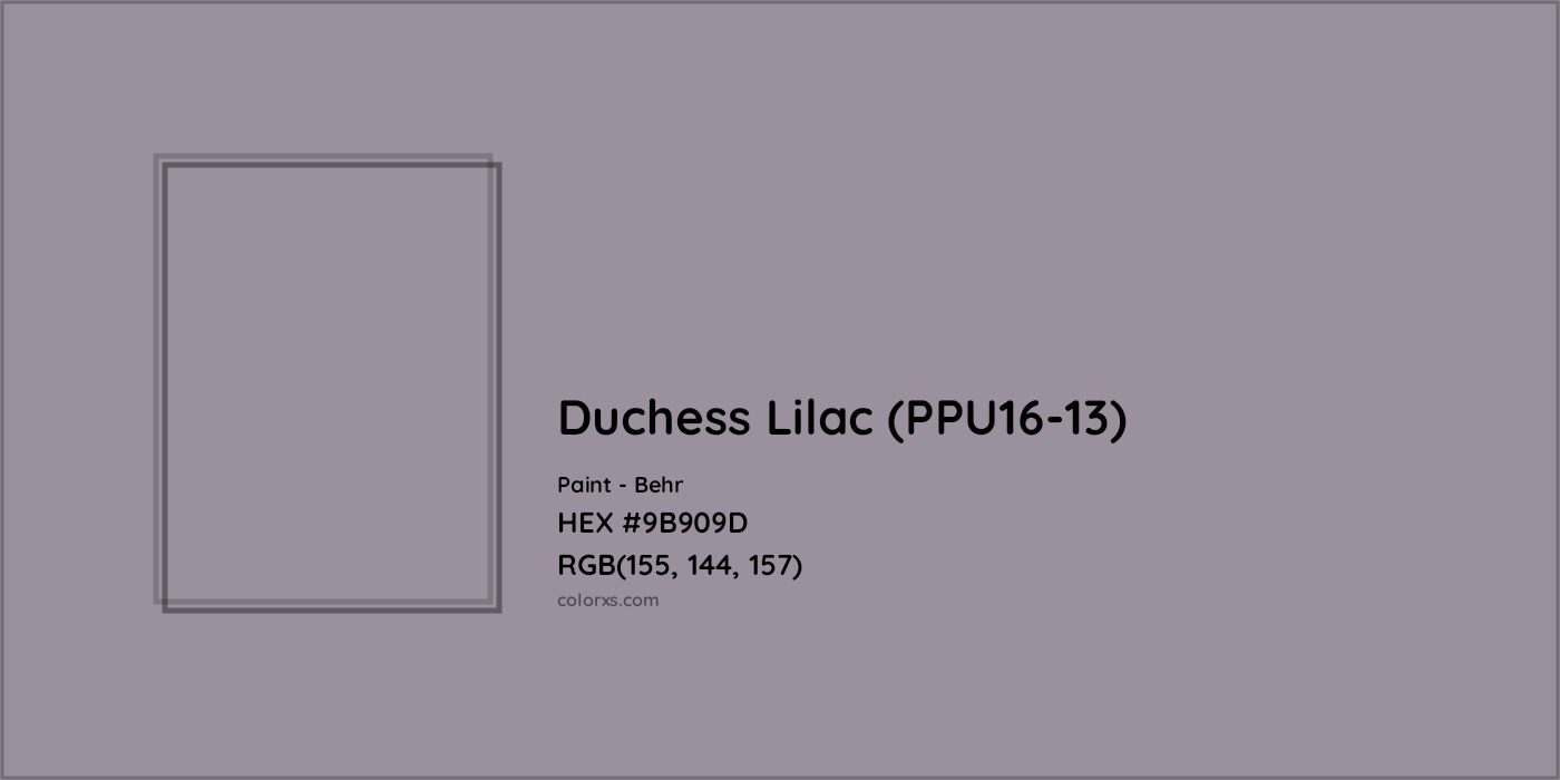 HEX #9B909D Duchess Lilac (PPU16-13) Paint Behr - Color Code