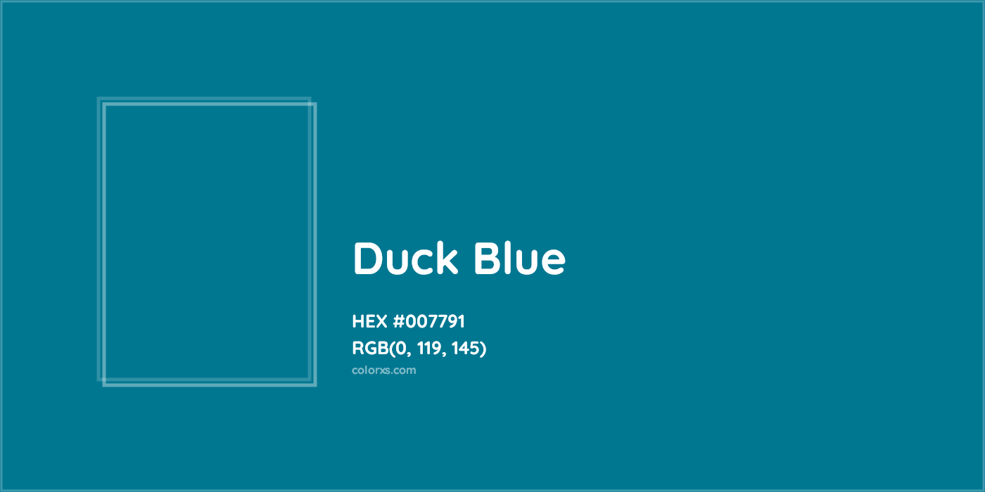 HEX #007791 Duck Blue Color - Color Code