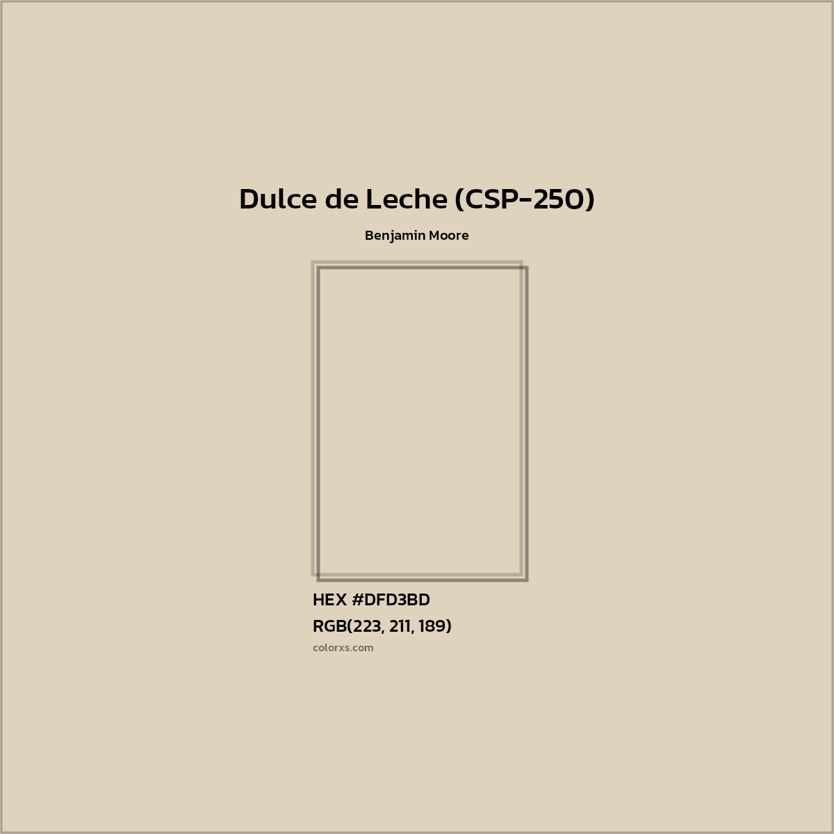 HEX #DFD3BD Dulce de Leche (CSP-250) Paint Benjamin Moore - Color Code