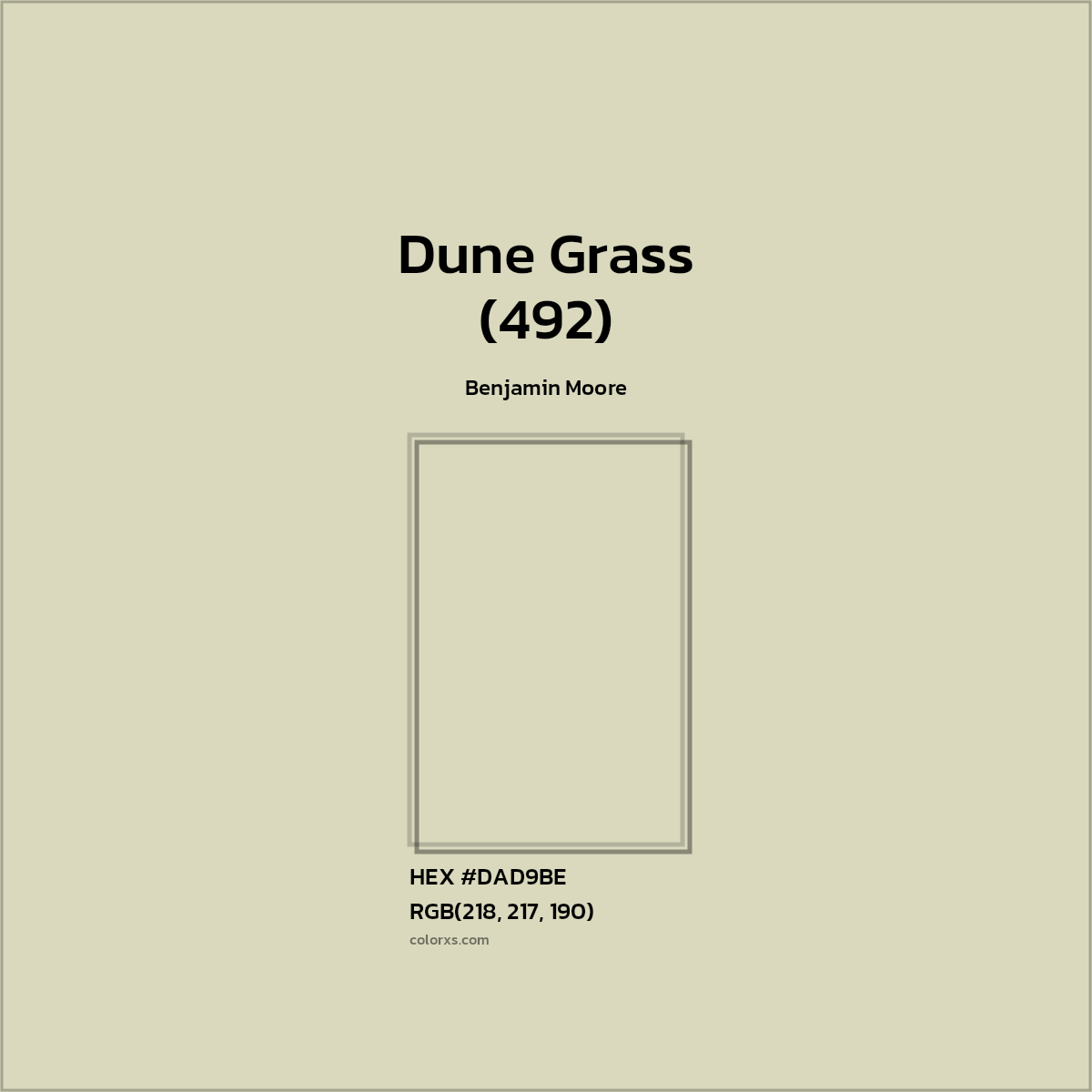 HEX #DAD9BE Dune Grass (492) Paint Benjamin Moore - Color Code