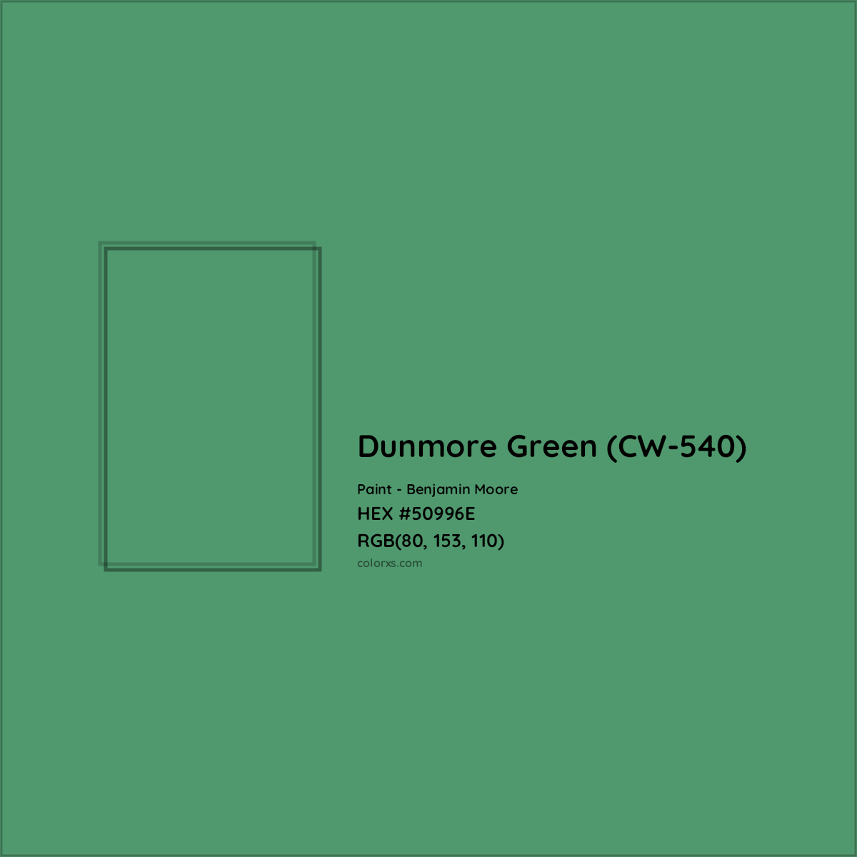 HEX #50996E Dunmore Green (CW-540) Paint Benjamin Moore - Color Code