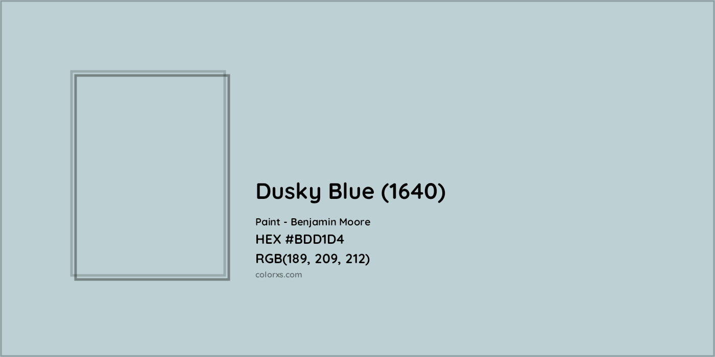 HEX #BDD1D4 Dusky Blue (1640) Paint Benjamin Moore - Color Code