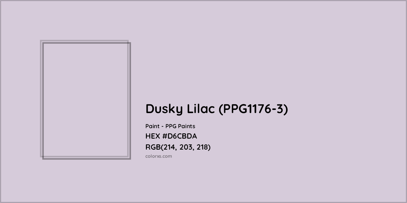 HEX #D6CBDA Dusky Lilac (PPG1176-3) Paint PPG Paints - Color Code