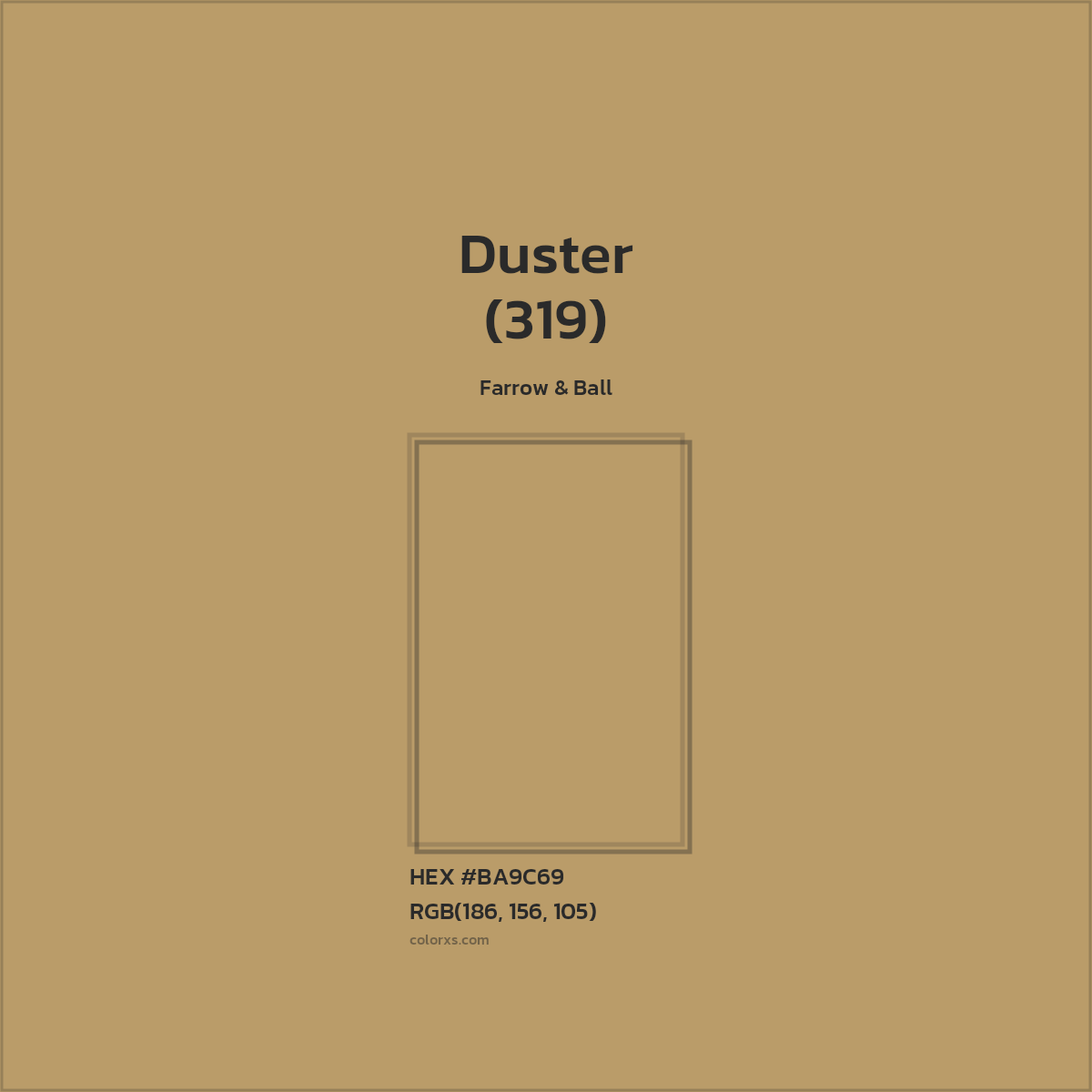 HEX #BA9C69 Duster (319) Paint Farrow & Ball - Color Code