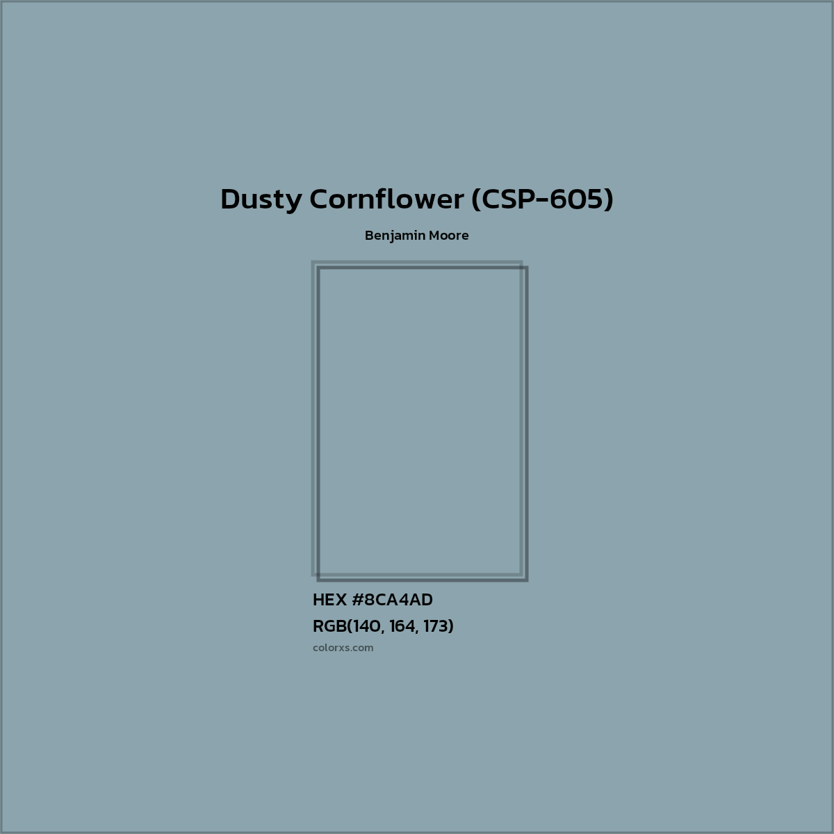 HEX #8CA4AD Dusty Cornflower (CSP-605) Paint Benjamin Moore - Color Code