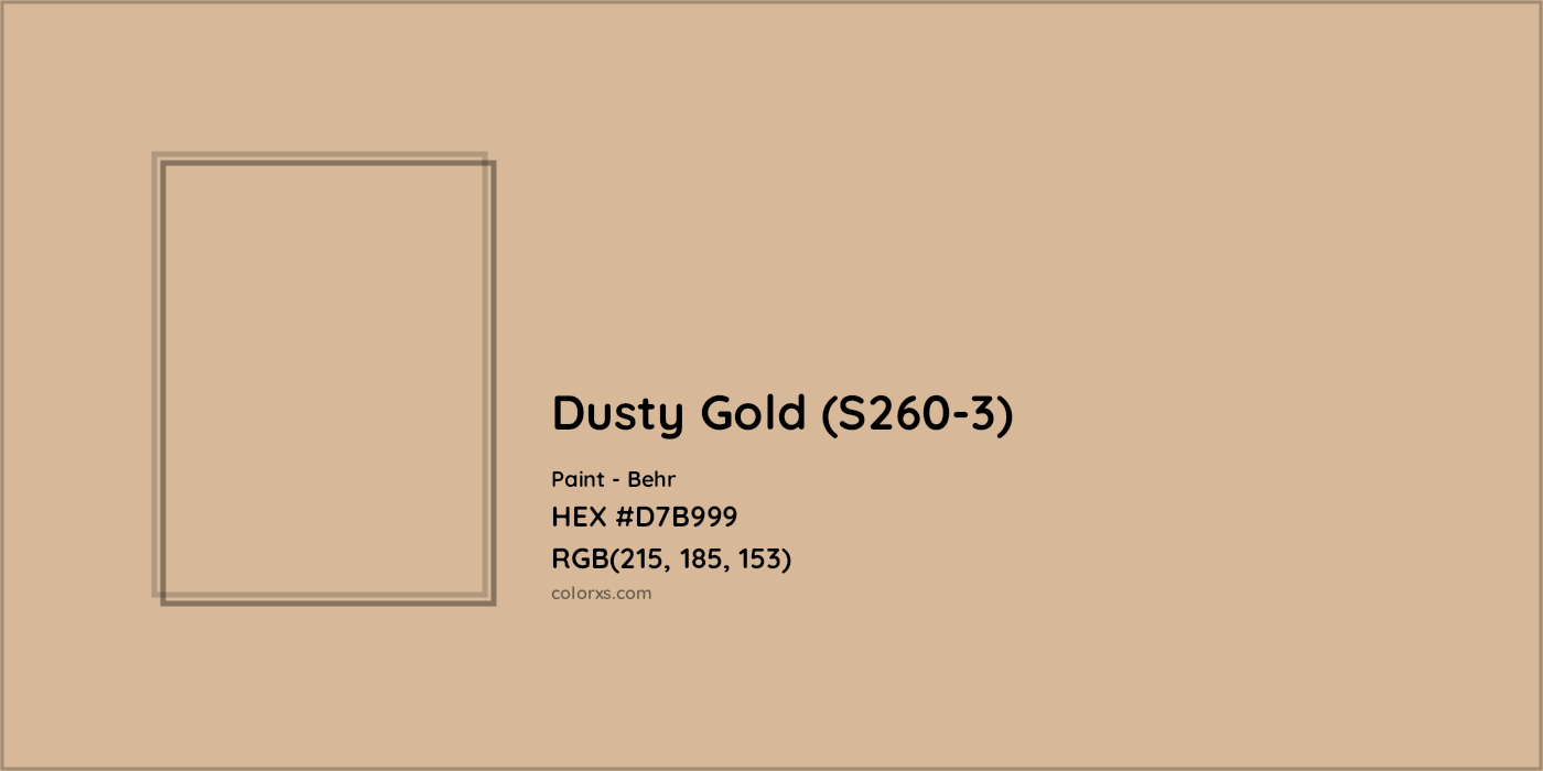 HEX #D7B999 Dusty Gold (S260-3) Paint Behr - Color Code