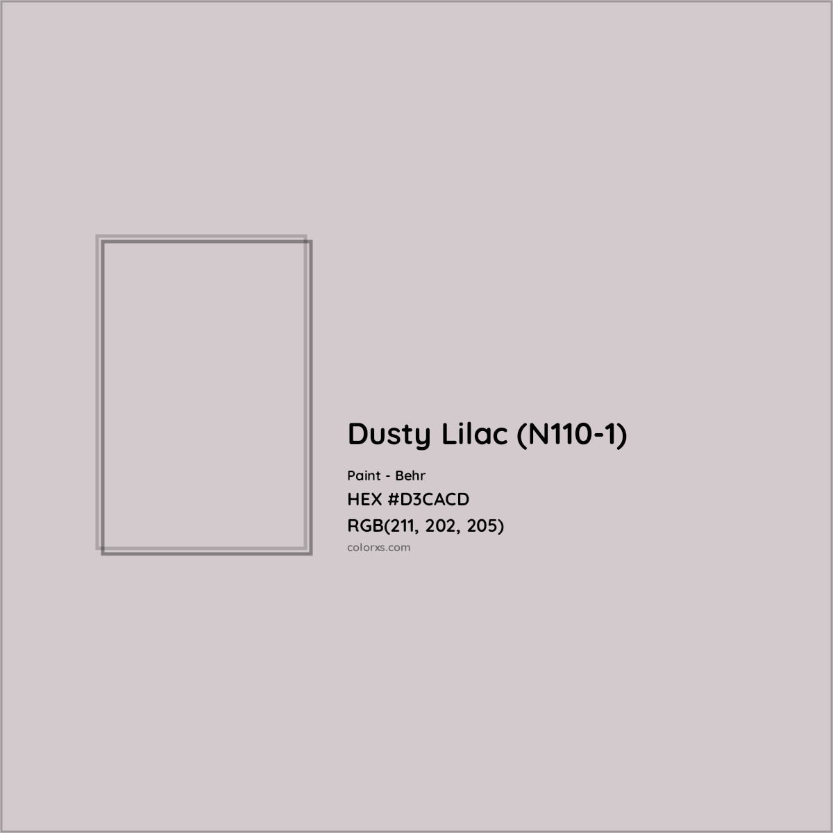 HEX #D3CACD Dusty Lilac (N110-1) Paint Behr - Color Code