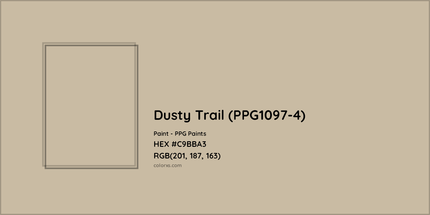HEX #C9BBA3 Dusty Trail (PPG1097-4) Paint PPG Paints - Color Code