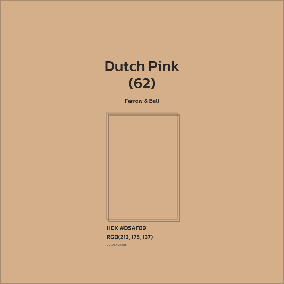 HEX #D5AF89 Dutch Pink (62) Paint Farrow & Ball - Color Code