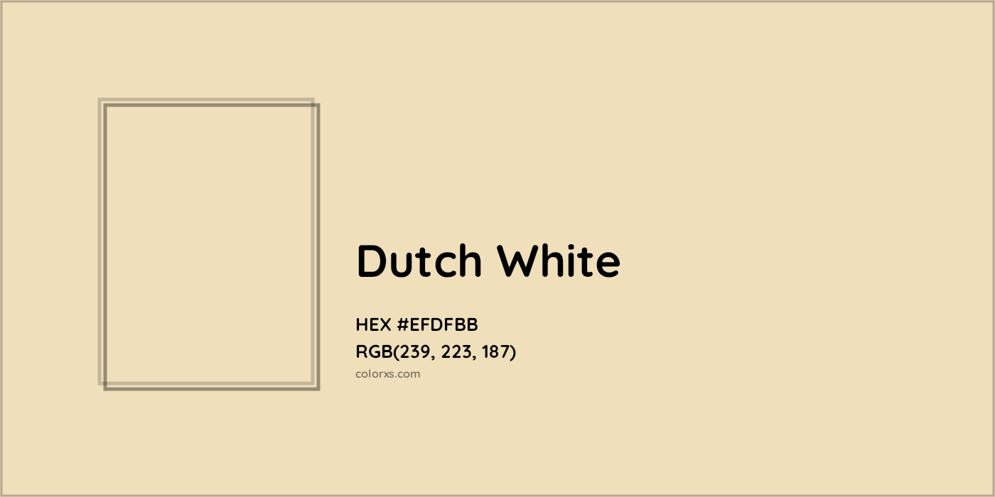 HEX #EFDFBB Dutch White Color - Color Code