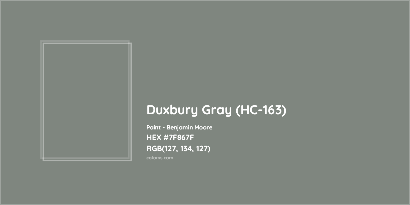 HEX #7F867F Duxbury Gray (HC-163) Paint Benjamin Moore - Color Code