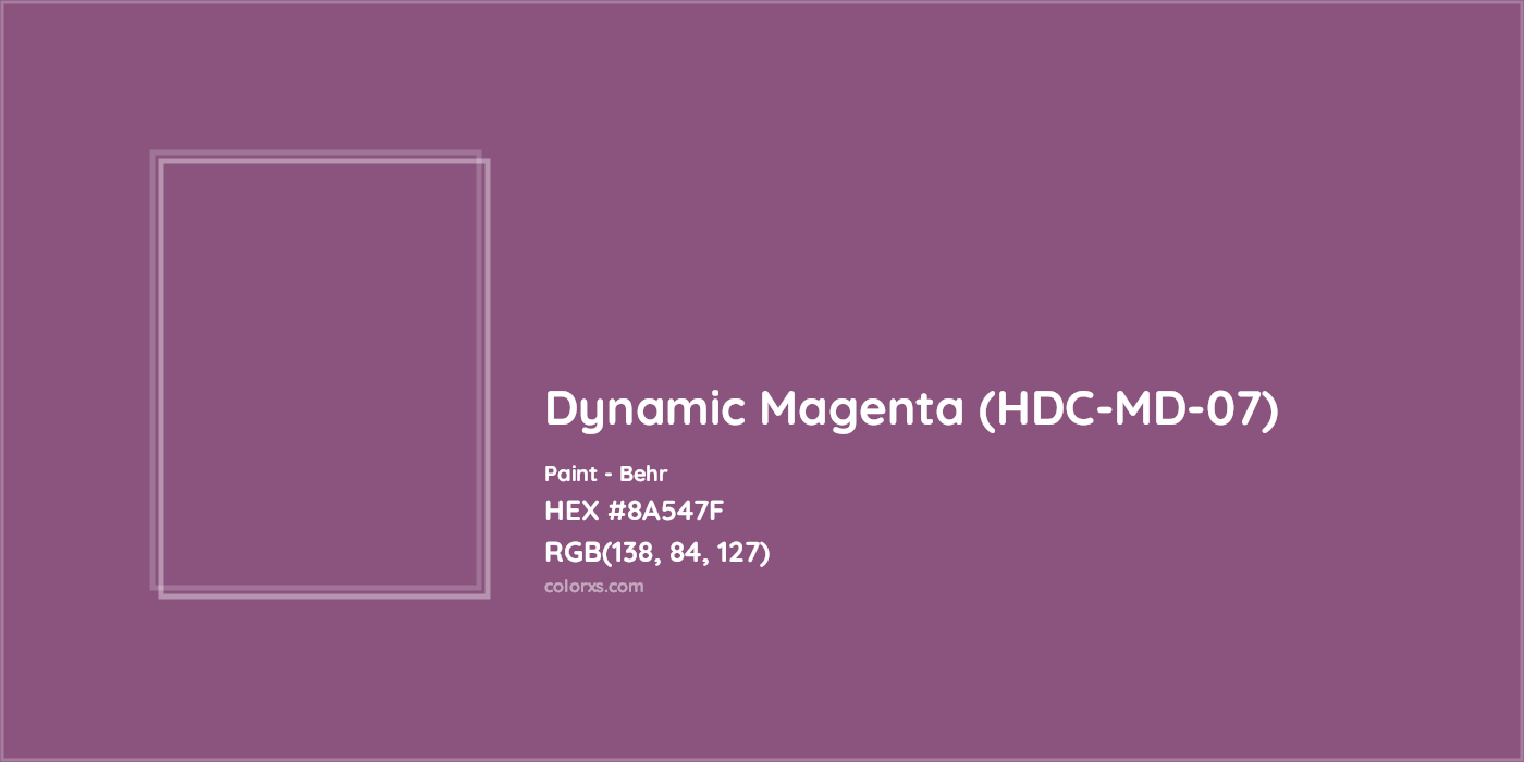 HEX #8A547F Dynamic Magenta (HDC-MD-07) Paint Behr - Color Code