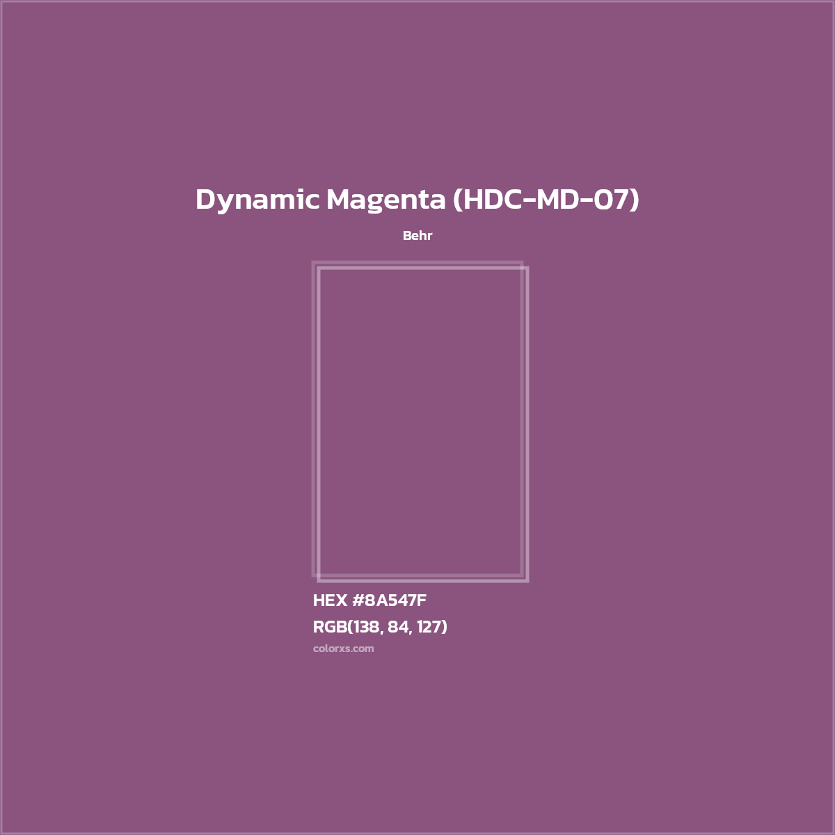 HEX #8A547F Dynamic Magenta (HDC-MD-07) Paint Behr - Color Code