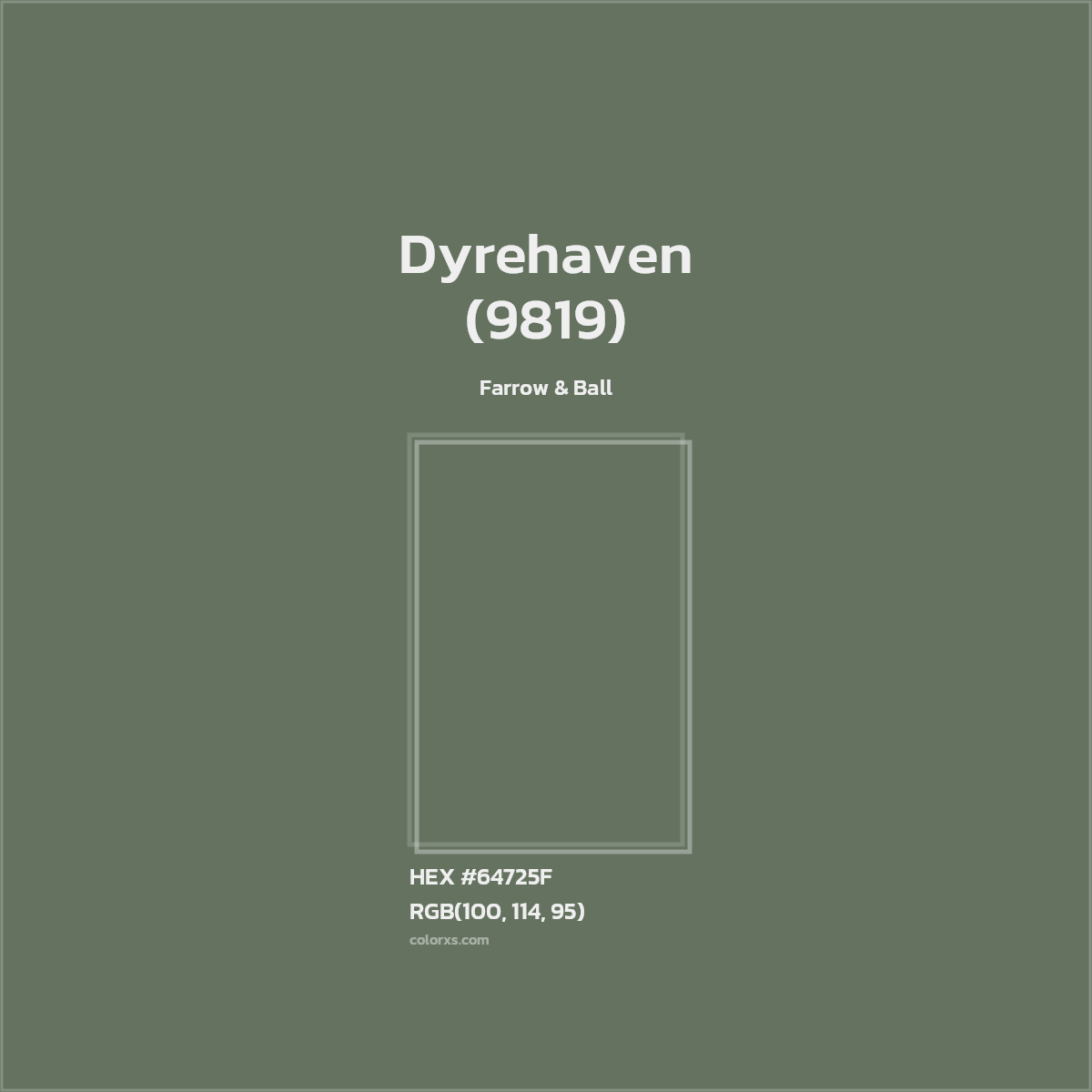 HEX #64725F Dyrehaven (9819) Paint Farrow & Ball - Color Code