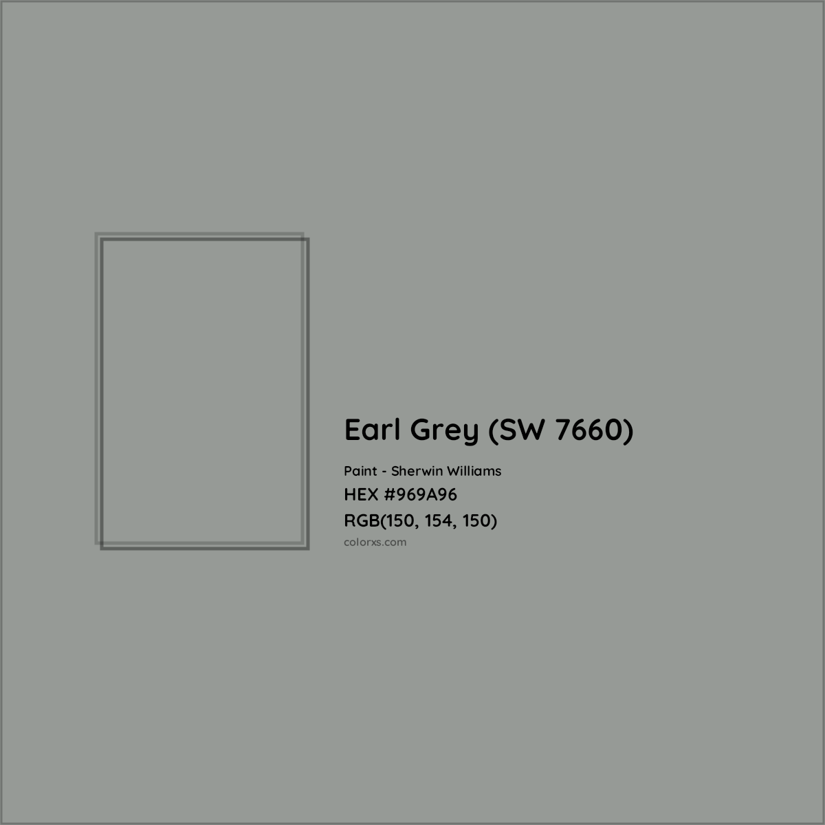HEX #969A96 Earl Grey (SW 7660) Paint Sherwin Williams - Color Code