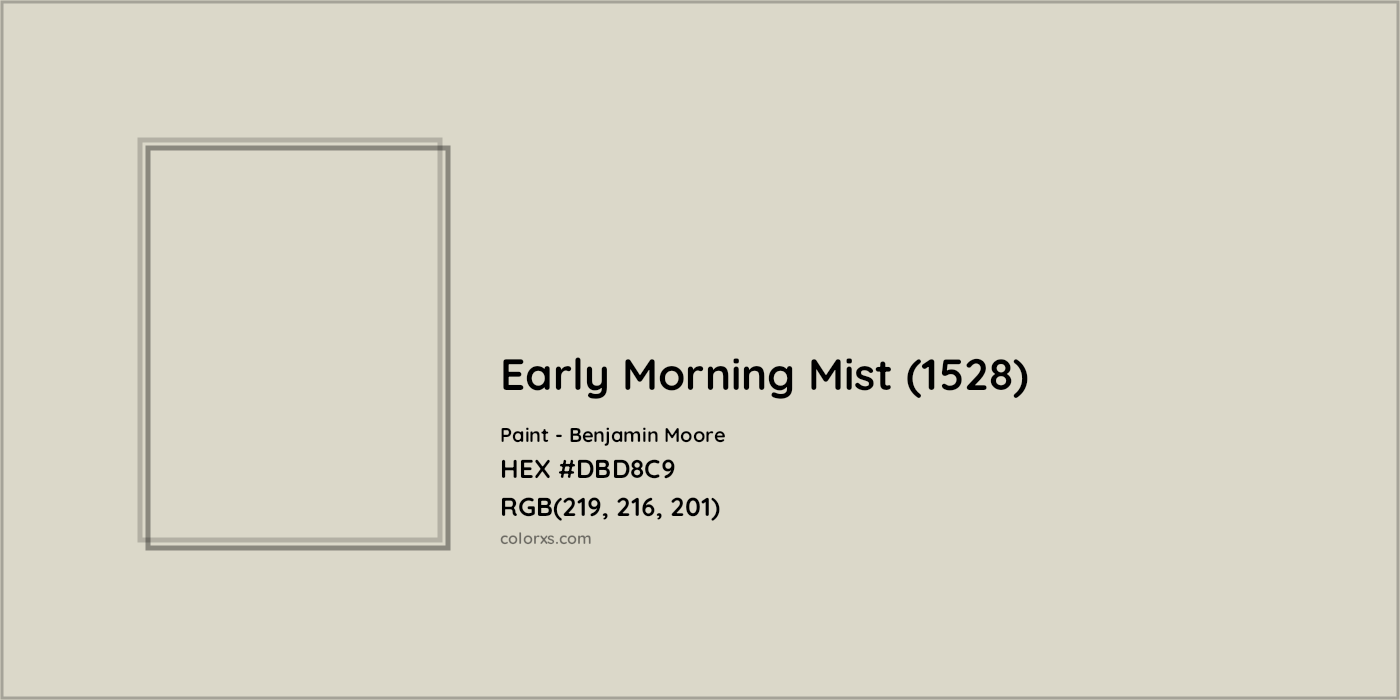 HEX #DBD8C9 Early Morning Mist (1528) Paint Benjamin Moore - Color Code