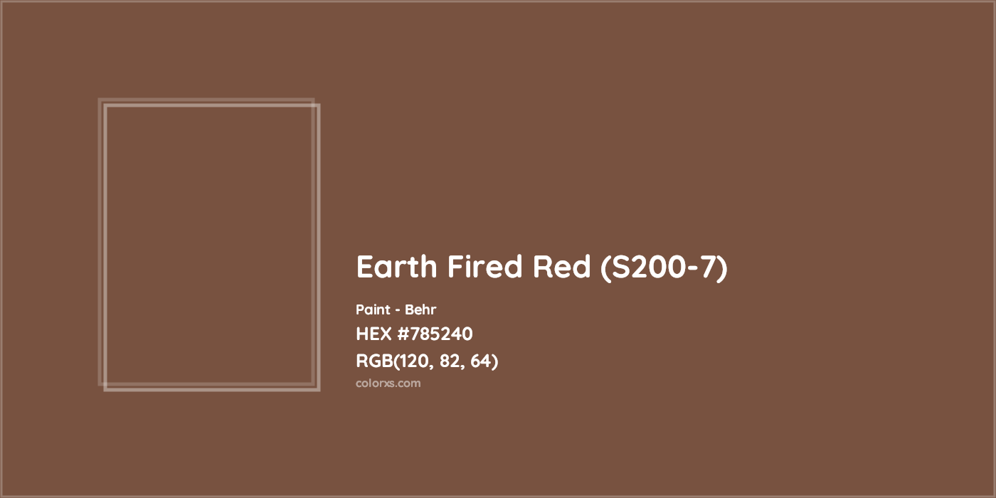 HEX #785240 Earth Fired Red (S200-7) Paint Behr - Color Code