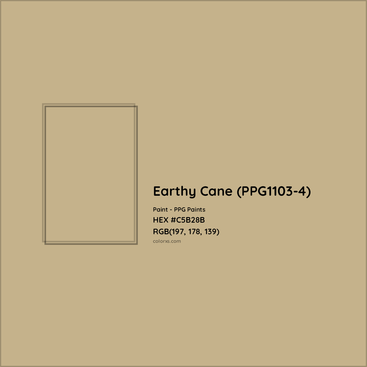 HEX #C5B28B Earthy Cane (PPG1103-4) Paint PPG Paints - Color Code