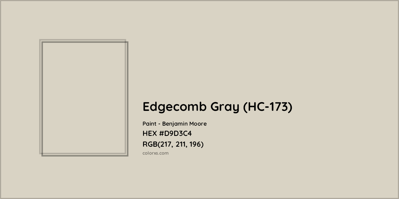 HEX #D9D3C4 Edgecomb Gray (HC-173) Paint Benjamin Moore - Color Code