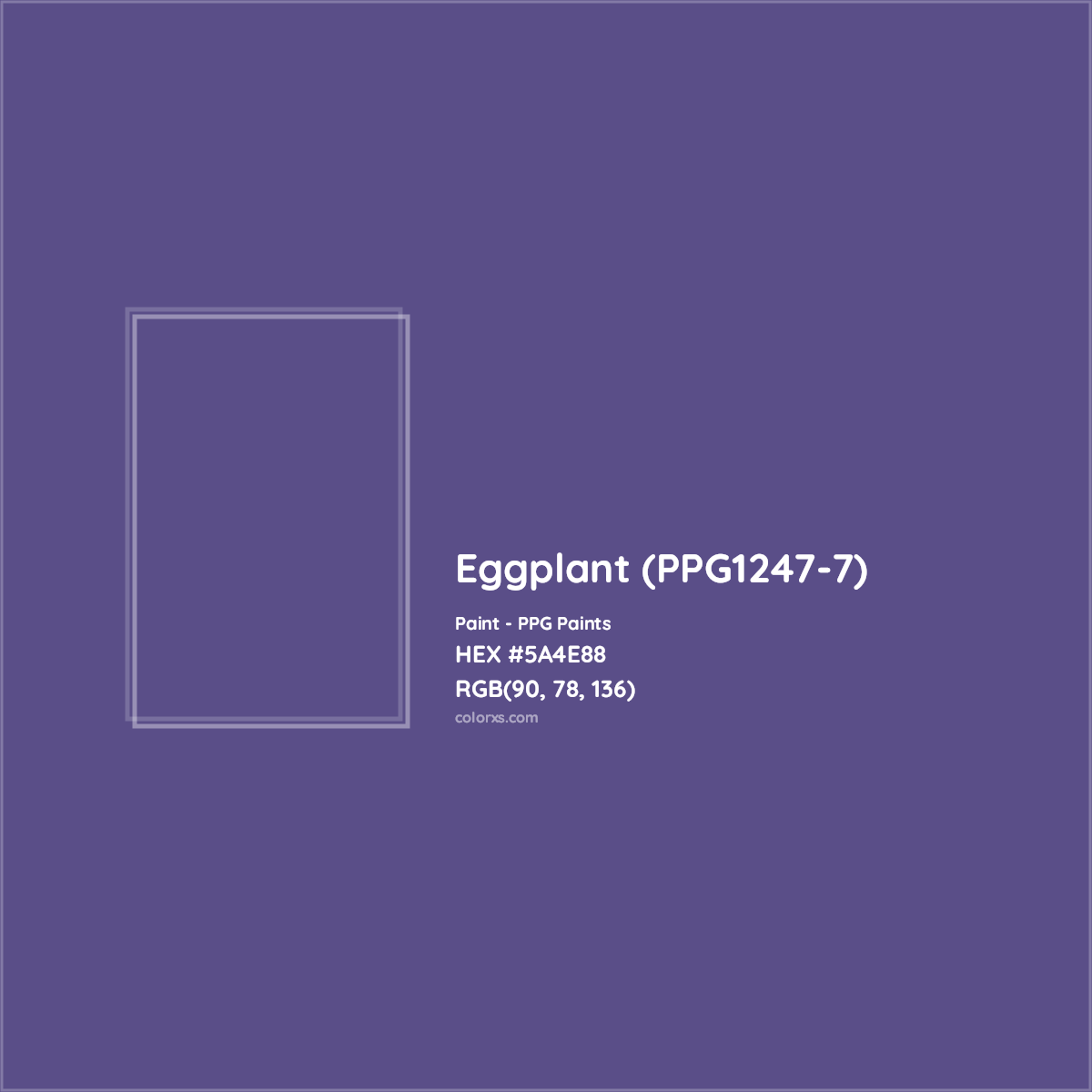 HEX #5A4E88 Eggplant (PPG1247-7) Paint PPG Paints - Color Code