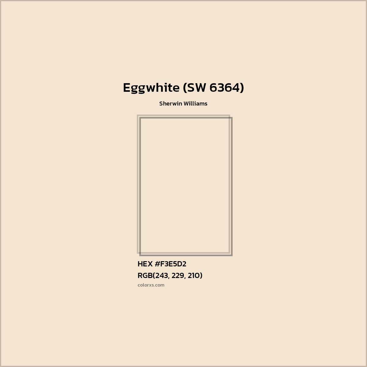 HEX #F3E5D2 Eggwhite (SW 6364) Paint Sherwin Williams - Color Code