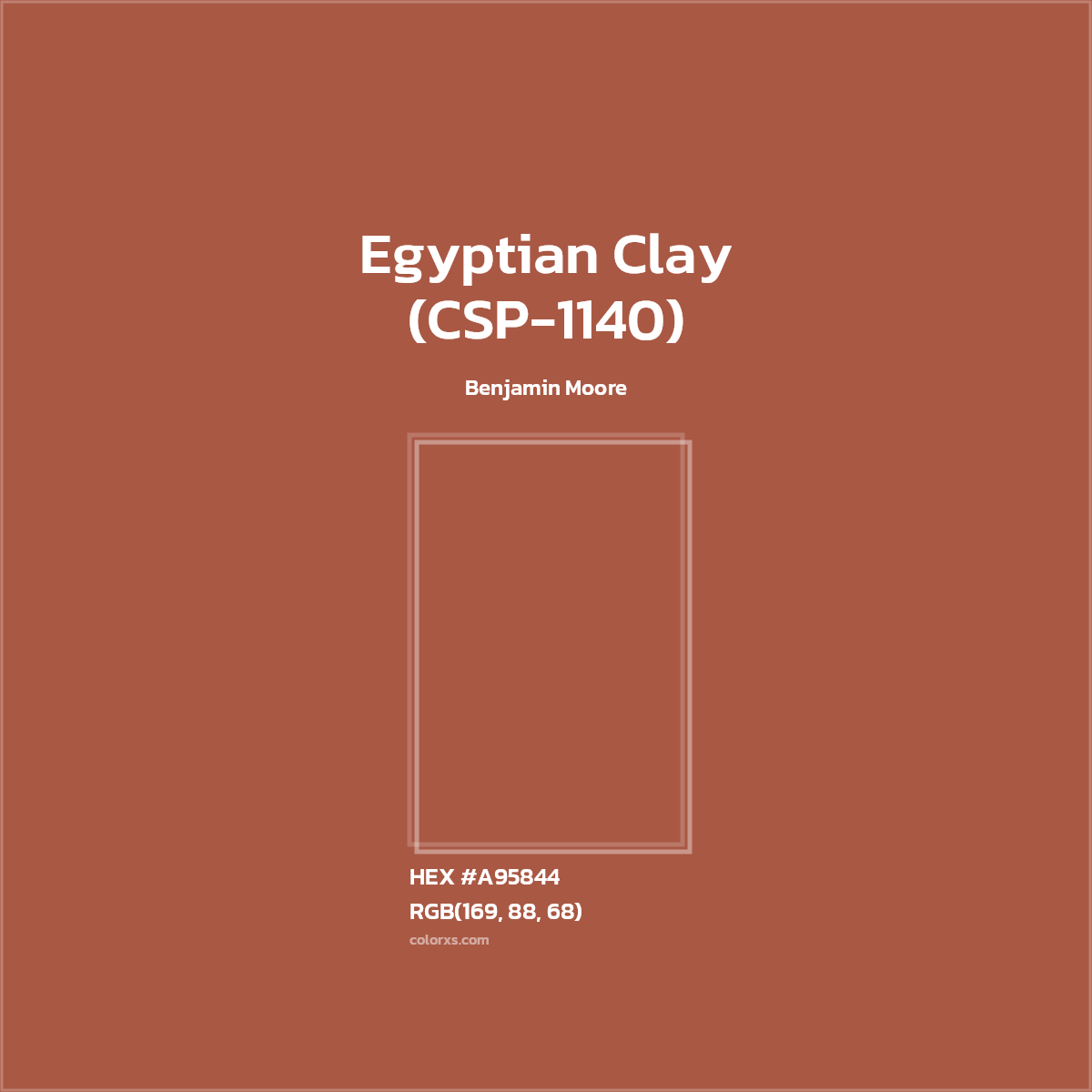 HEX #A95844 Egyptian Clay (CSP-1140) Paint Benjamin Moore - Color Code