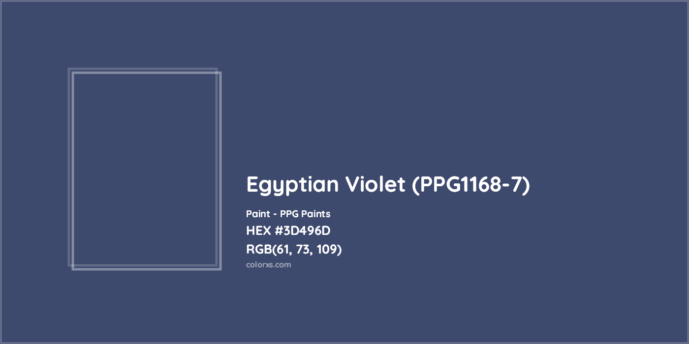 HEX #3D496D Egyptian Violet (PPG1168-7) Paint PPG Paints - Color Code