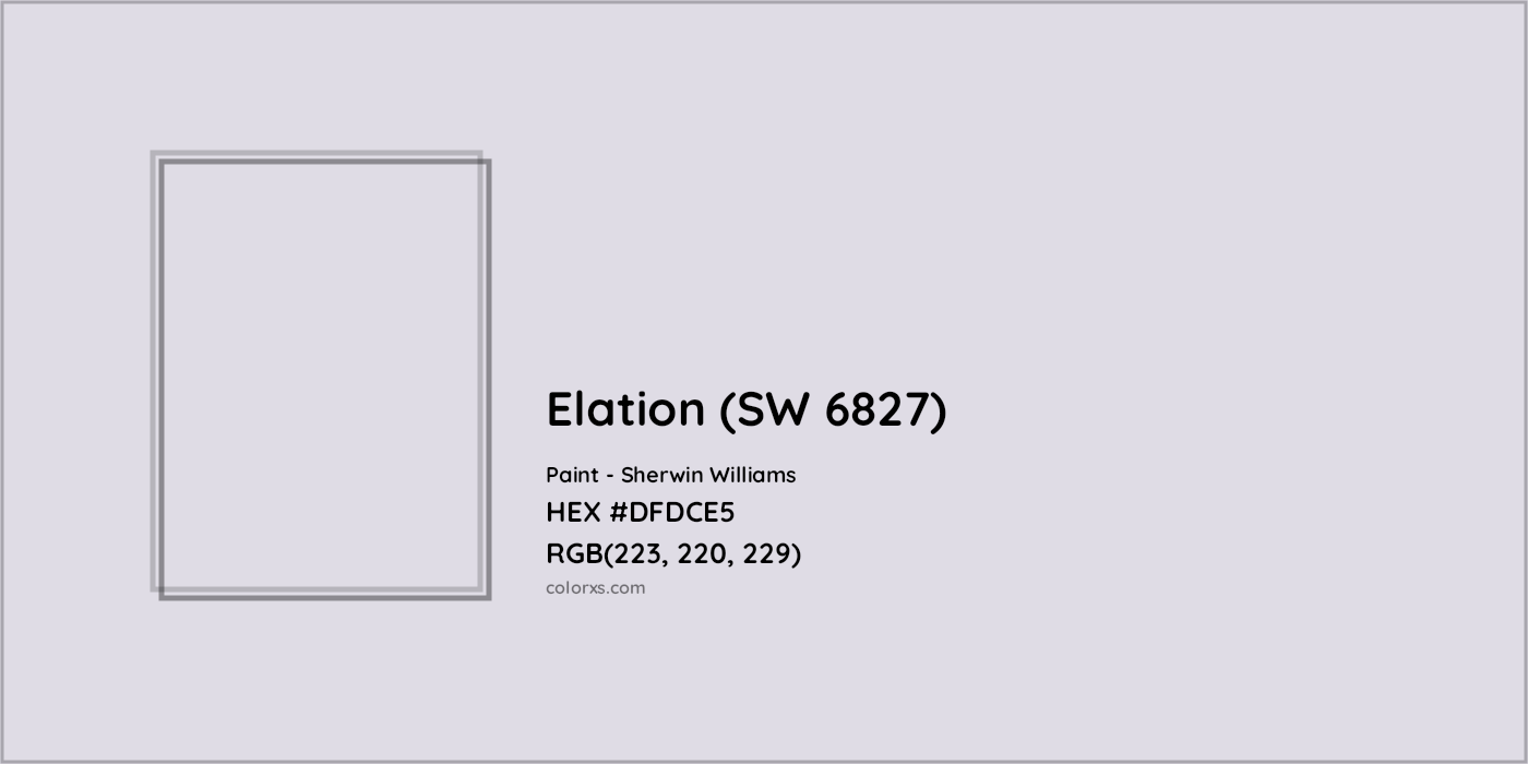 HEX #DFDCE5 Elation (SW 6827) Paint Sherwin Williams - Color Code