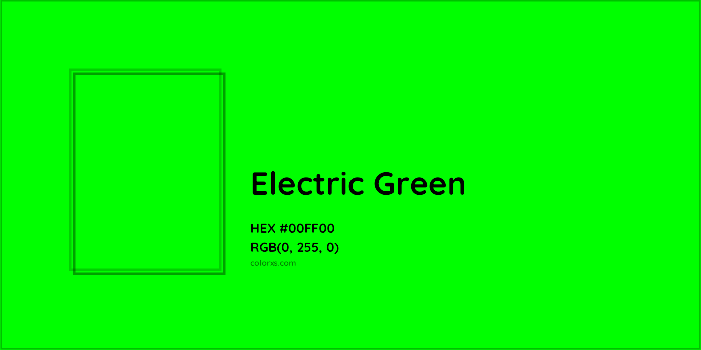 HEX #00FF00 Electric Green Color - Color Code