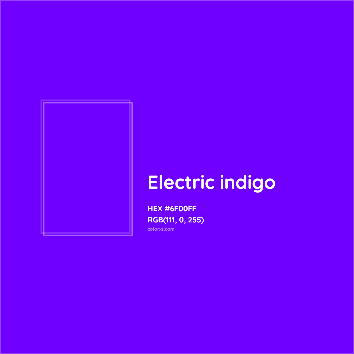 HEX #6F00FF Electric indigo Color - Color Code