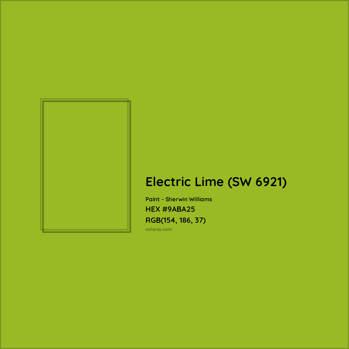 HEX #9ABA25 Electric Lime (SW 6921) Paint Sherwin Williams - Color Code