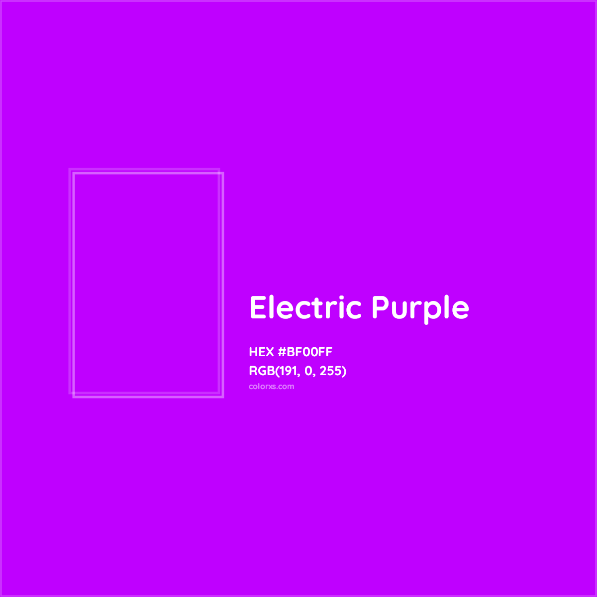 HEX #BF00FF Electric Purple Color - Color Code