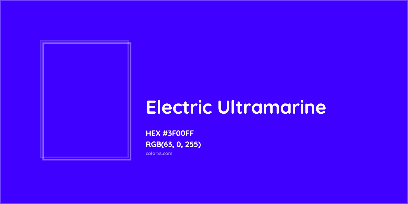 HEX #3F00FF Electric Ultramarine Color - Color Code