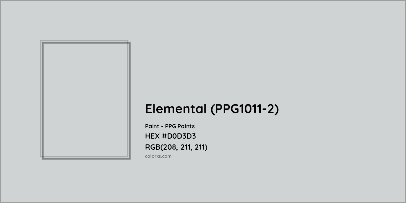 HEX #D0D3D3 Elemental (PPG1011-2) Paint PPG Paints - Color Code