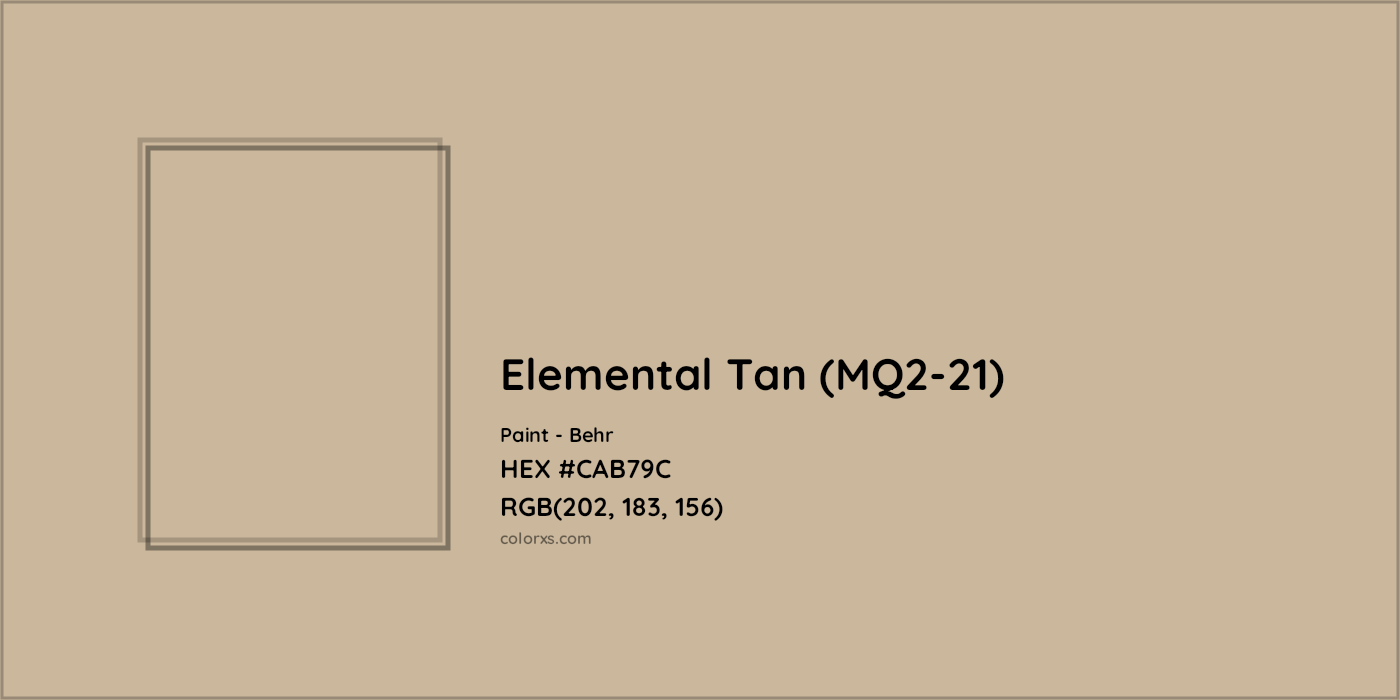 HEX #CAB79C Elemental Tan (MQ2-21) Paint Behr - Color Code