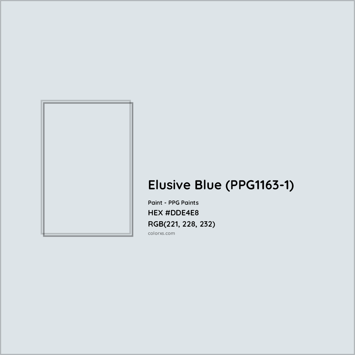 HEX #DDE4E8 Elusive Blue (PPG1163-1) Paint PPG Paints - Color Code