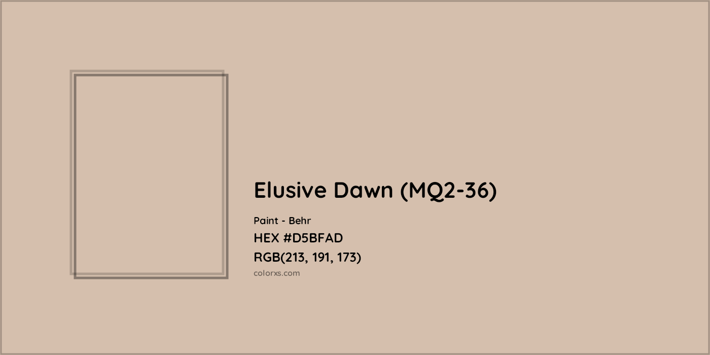 HEX #D5BFAD Elusive Dawn (MQ2-36) Paint Behr - Color Code