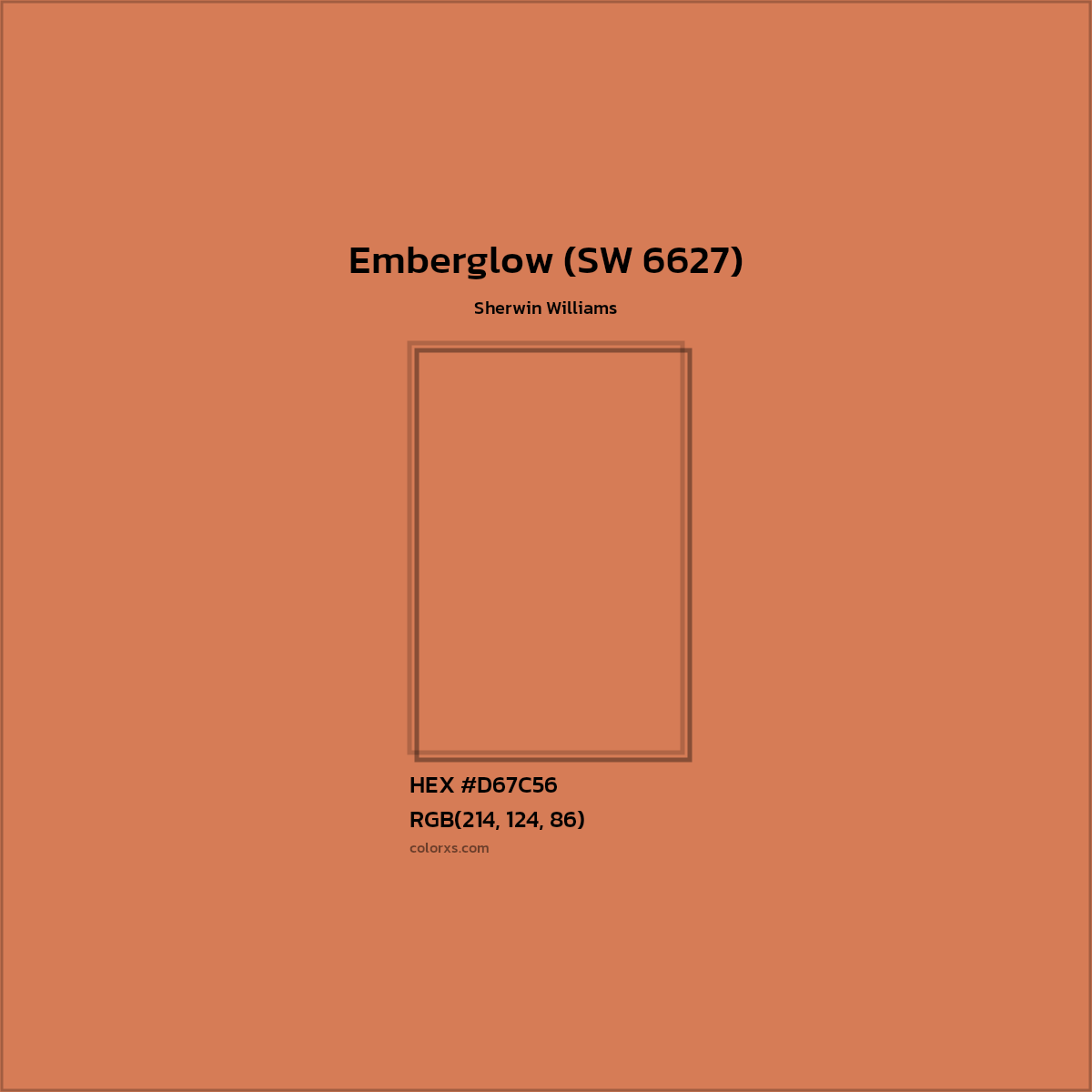 HEX #D67C56 Emberglow (SW 6627) Paint Sherwin Williams - Color Code