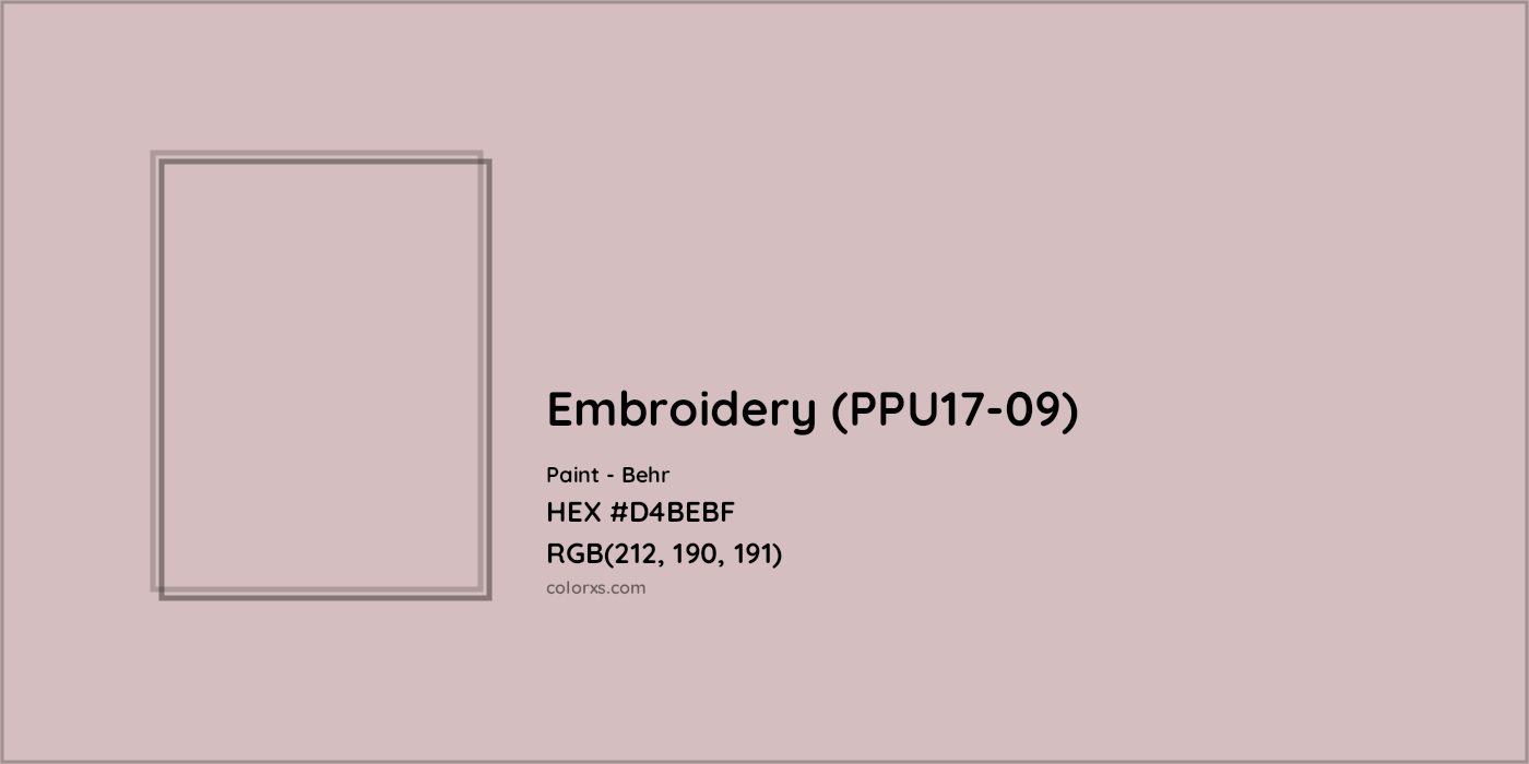 HEX #D4BEBF Embroidery (PPU17-09) Paint Behr - Color Code