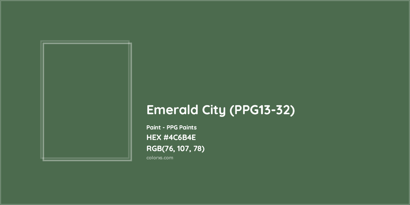 HEX #4C6B4E Emerald City (PPG13-32) Paint PPG Paints - Color Code