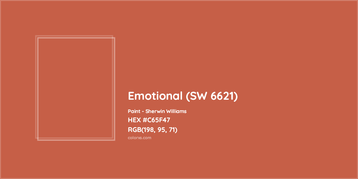 HEX #C65F47 Emotional (SW 6621) Paint Sherwin Williams - Color Code